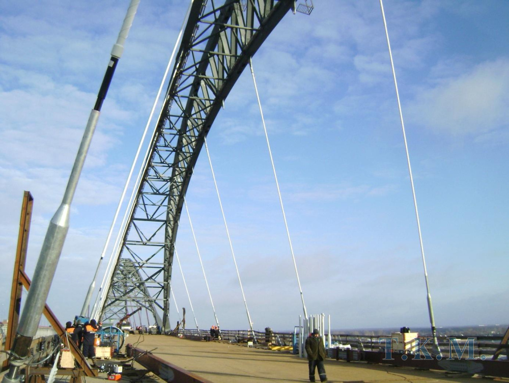 Мостовой переход ч/р Волга на а/д Н.Новгород-Шахунья-Киров. Контроль натяжения подвесок