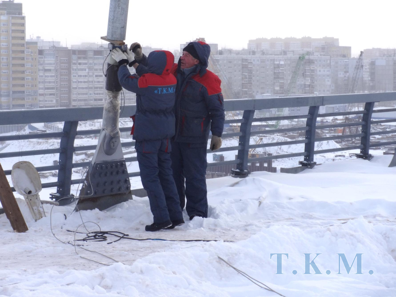 Мостовой переход ч/р Волга на а/д Н.Новгород-Шахунья-Киров. Контроль натяжения подвесок